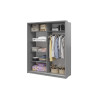 Armoire 2 portes coulissantes grise 180 cm