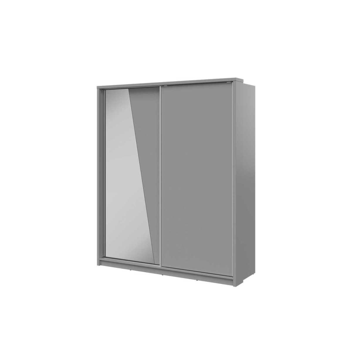 Armoire 2 portes coulissantes grise 180 cm