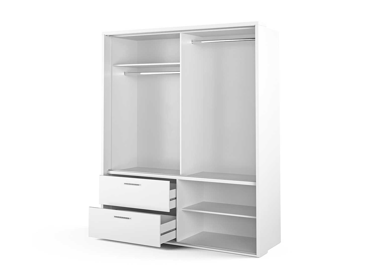 Armoire blanche 2 portes et 2 tiroirs de rangement CbcMeubles