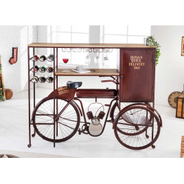 Meuble bar vélo vintage avec range-bouteilles