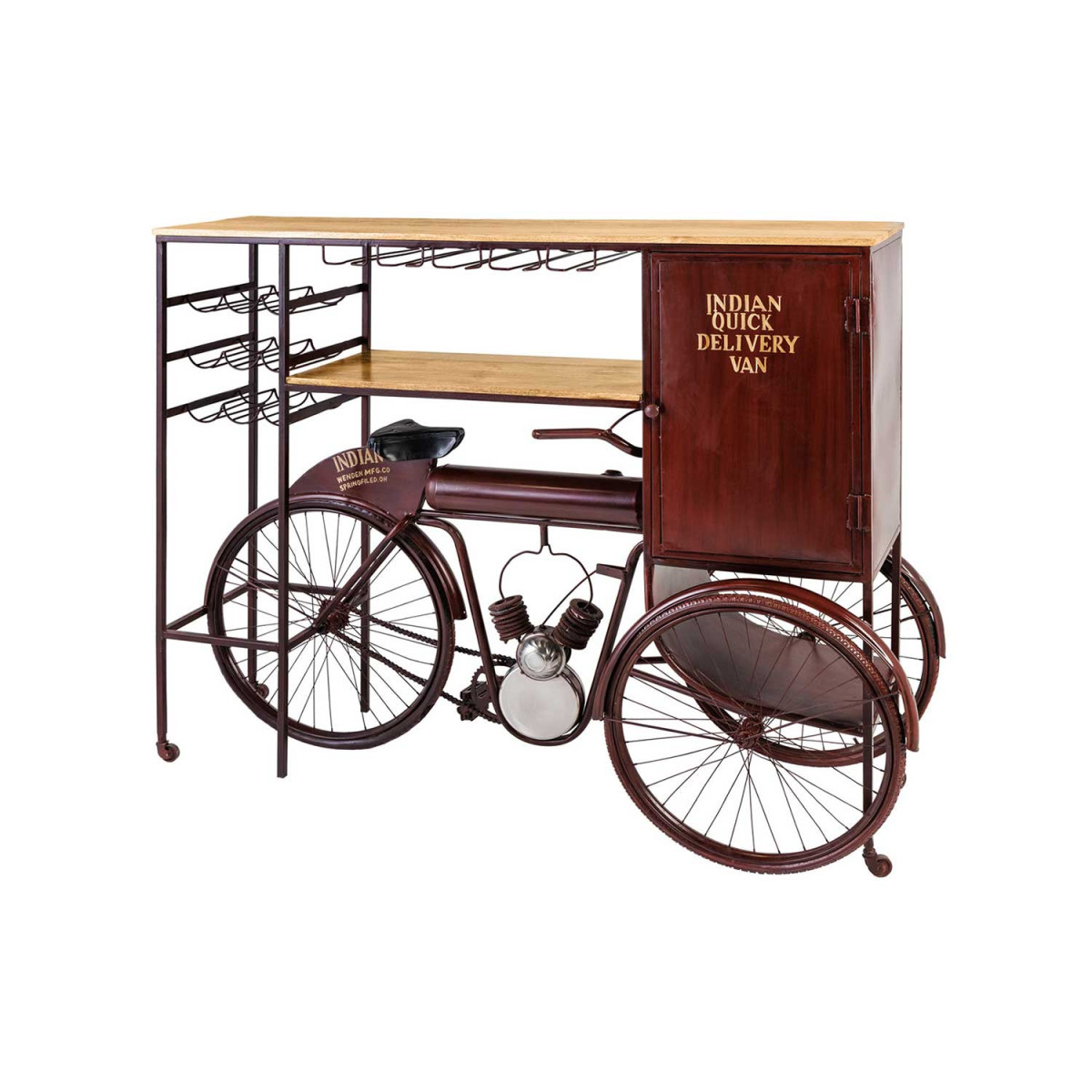 Meuble bar vélo vintage avec range-bouteilles