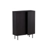 Commode 2 portes noir bois contemporain