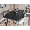 Table noire 160-200 cm avec rallonge centrale