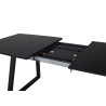 Table noire 160-200 cm avec rallonge centrale