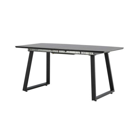 Table noire 160-200 cm avec rallonge centrale
