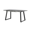 Table noire 160-200 cm avec rallonge centrale