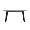 Table noire 160-200 cm avec rallonge centrale