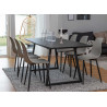 Table noire 160-200 cm avec rallonge centrale