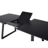 Table noire 160-200 cm avec rallonge centrale