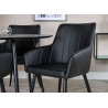 Lot de 2 chaises simili cuir noir avec accoudoirs