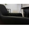 Lot de 2 chaises simili cuir noir avec accoudoirs