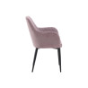 Lot de 2 chaises tissu côtelé vieux rose et acier