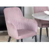 Lot de 2 chaises tissu côtelé vieux rose et acier