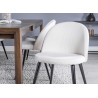 Lot de 2 chaises tissu côtelé velours blanc