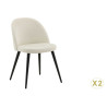 Lot de 2 chaises tissu côtelé velours blanc