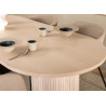 Table de repas ovale chêne blanchi et noir 2m