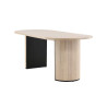 Table de repas ovale chêne blanchi et noir 2m