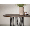 Table à manger ovale 220 cm bois foncé et métal noir