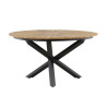 Table de jardin ronde 140 cm bois de teck et aluminium noir