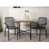 Lot de 2 chaises de jardin empilable en aluminium noir