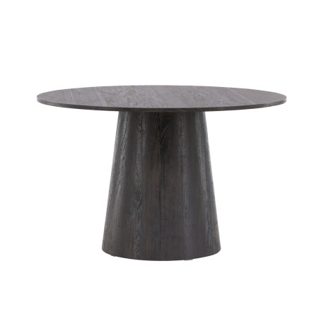 Table ronde en bois 120 cm moka et noir