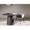 Table ronde en bois 120 cm moka et noir