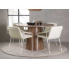 Lot de 2 chaises simili cuir et acier beige