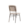 Lot de 2 chaises tissu beige et pieds en acier marron