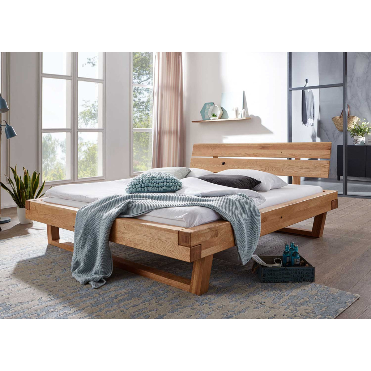 Lit 2 places bois massif moderne