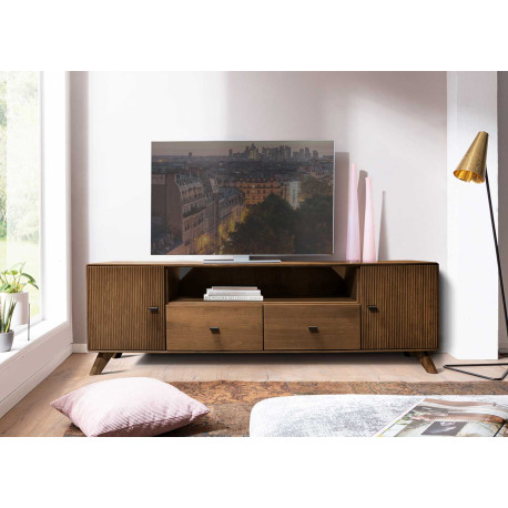 Meuble TV blanc moderne 180 cm pour salon