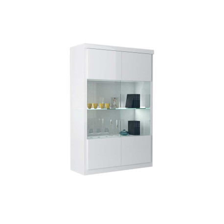 Vitrine moderne blanc laqué à led