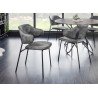 Chaises velours gris noir