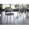 Chaises velours gris noir