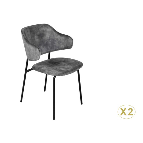 Chaises velours gris noir