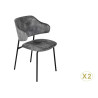 Chaises velours gris noir