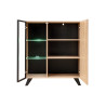 Vitrine 2 portes 90 cm bois et noir