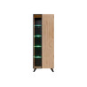 Vitrine haute 2 portes 70 cm bois et noir