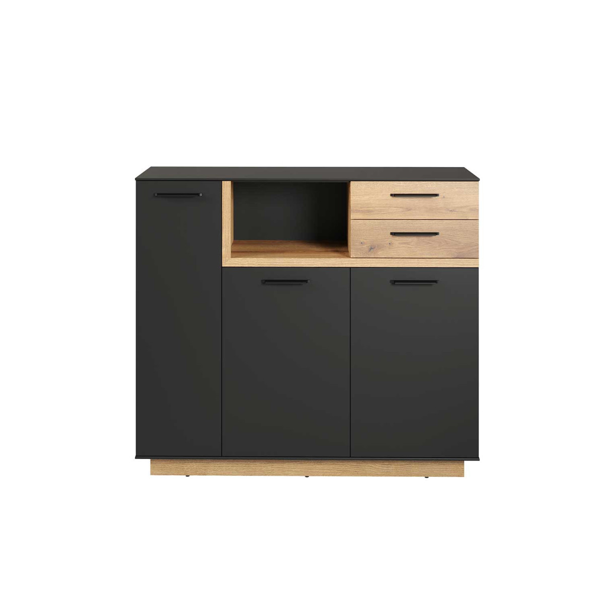 Commode moderne gris anthracite et chêne