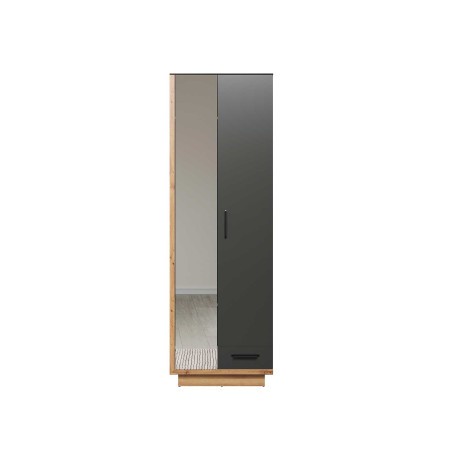 Armoire d'entrée gris anthracite et chêne 65 cm