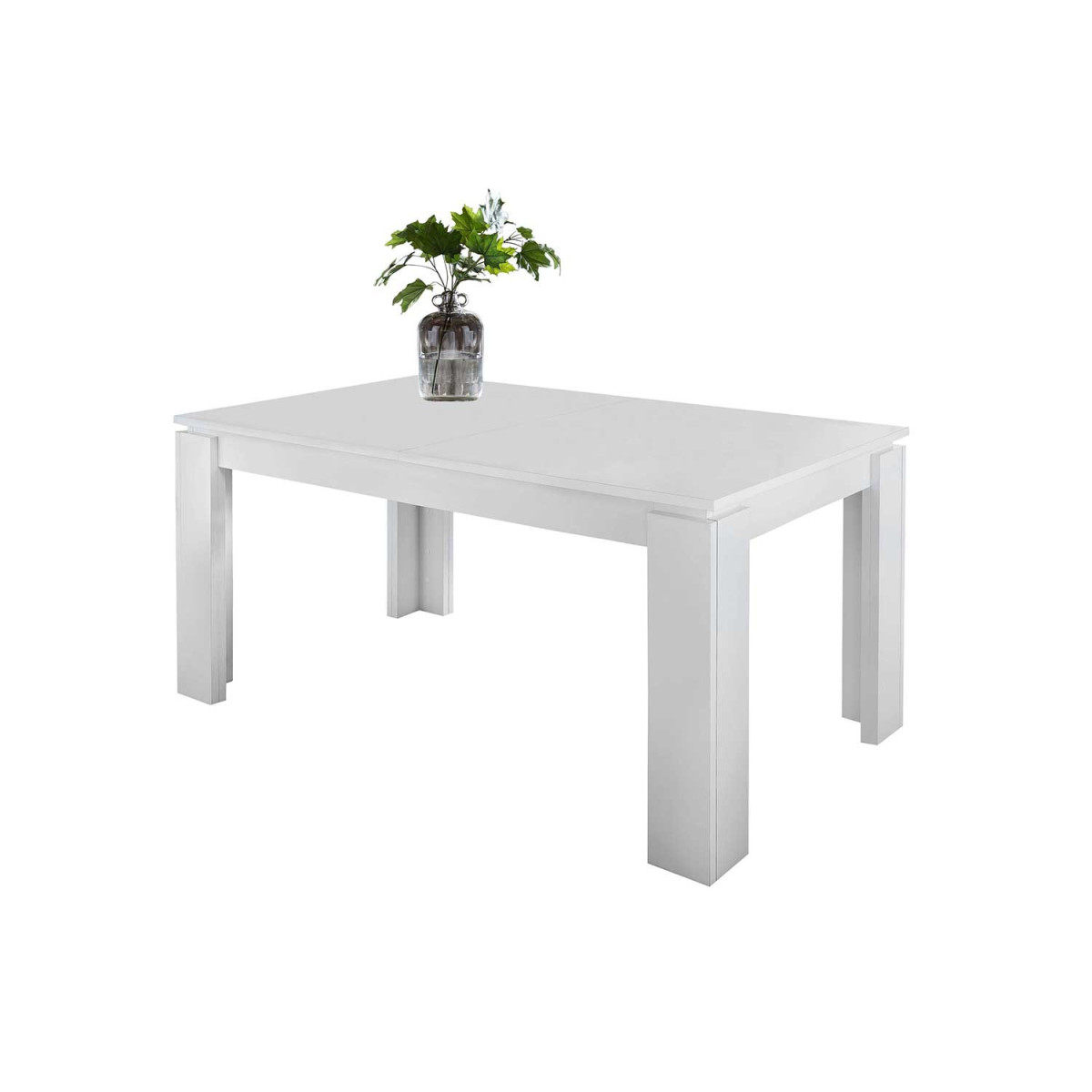 Table extensible blanche en bois 160-200 cm
