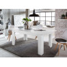 Table extensible blanche en bois 160-200 cm