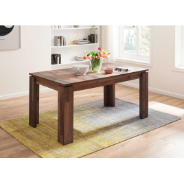 Table extensible chêne foncé en bois 160-200 cm