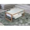 Table basse rectangulaire 110 cm blanc et chêne artisan