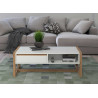 Table basse rectangulaire 110 cm blanc et chêne artisan