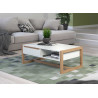 Table basse rectangulaire 110 cm blanc et chêne artisan