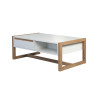 Table basse rectangulaire 110 cm blanc et chêne artisan
