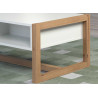 Table basse rectangulaire 110 cm blanc et chêne artisan