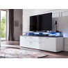 Meuble tv 180 cm blanc et gris béton foncé