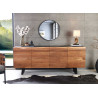 Buffet design 180 cm 4 portes anthracite et bois massif