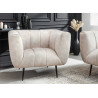 Fauteuil rétro velours matelassé champagne